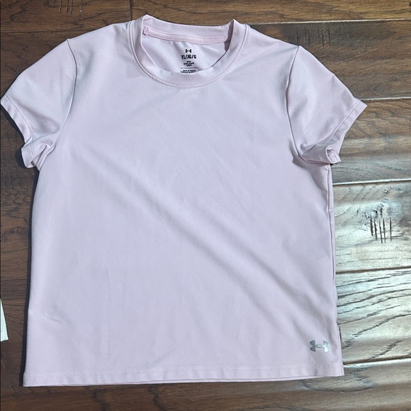 Under Armour Kids' Cream and light purple Short Sleeve Tees - Picture 5 of 5